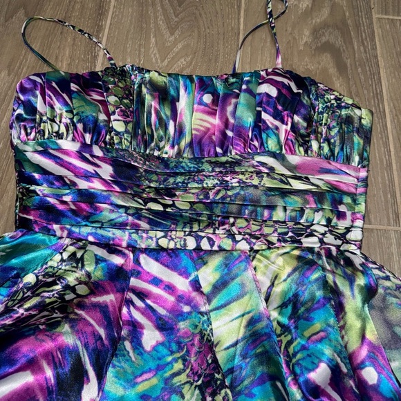 Steppin out Vintage high low party dress size7/8 Multi color - Picture 3 of 13